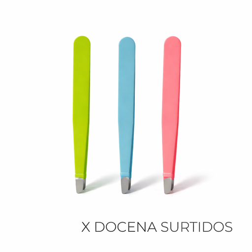 [24630D] PINZA PARA DEPILAR CEJAS COLOR LISO X12