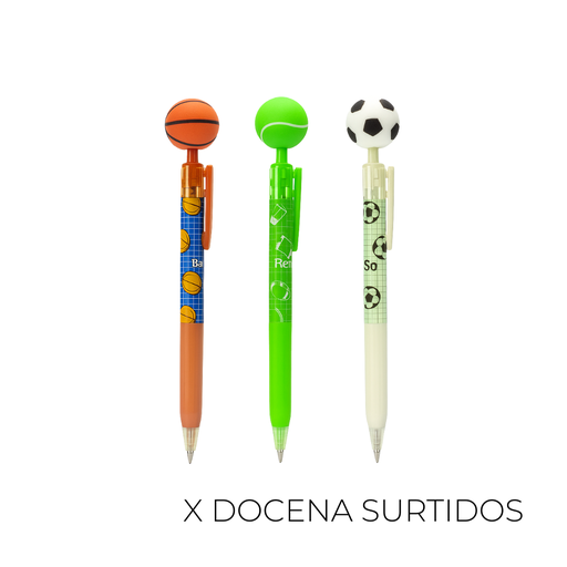 [45914D] PORTAMINA CON CHARM PELOTA X12