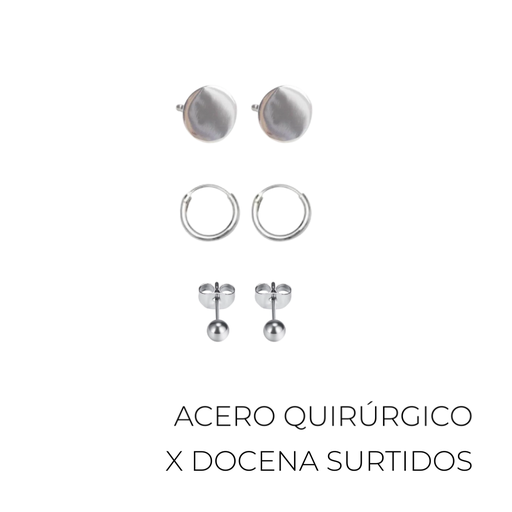 [45810D] SET DE AROS X3 ACERO QUIRURGICO X12