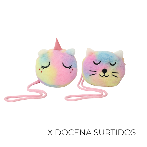 [45143D] CARTERA PELUCHE UNICORNIO X12