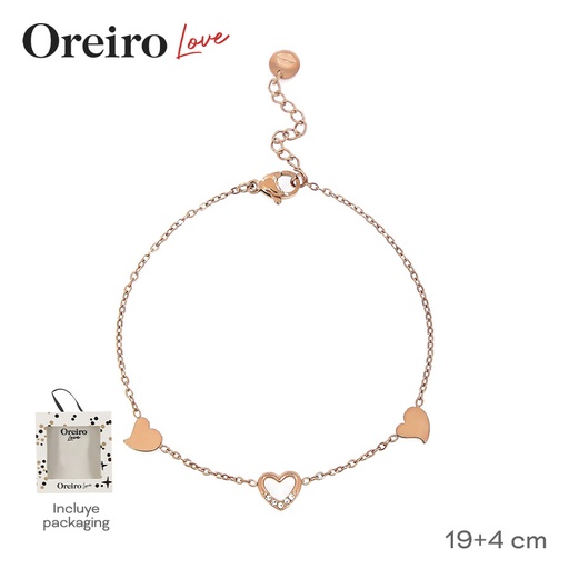 [50537] PULSERA HEART OREIRO LOVE + PACKAGING