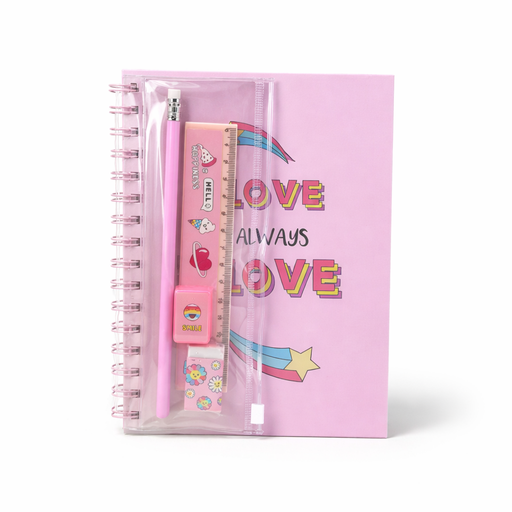 [50634] SET CUADERNO + LAPIZ REGLA Y GOMA TRENDY