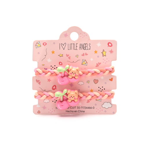 [50698] COLERO TRENZADO CON APLIQUE DE OSO X2