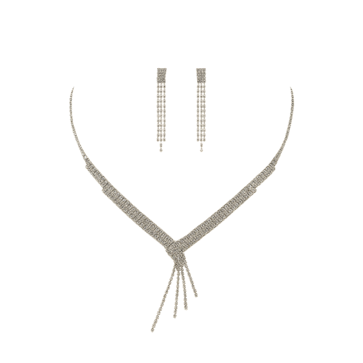 [50923] SET COLLAR + AROS STRASS CRUZADO