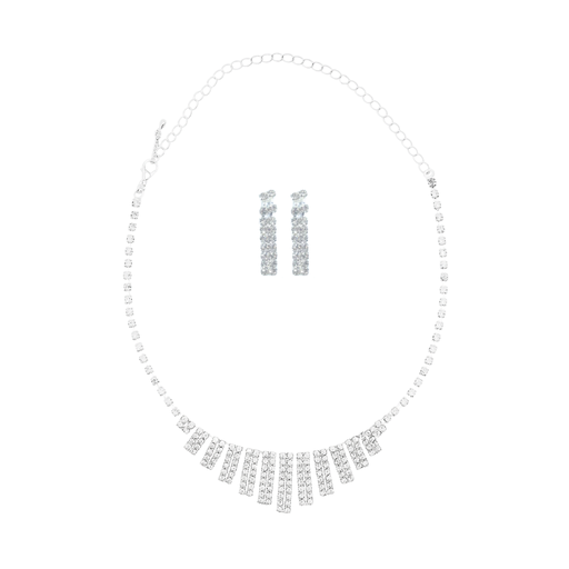 [50924] SET COLLAR + AROS STRASS COLGANTE