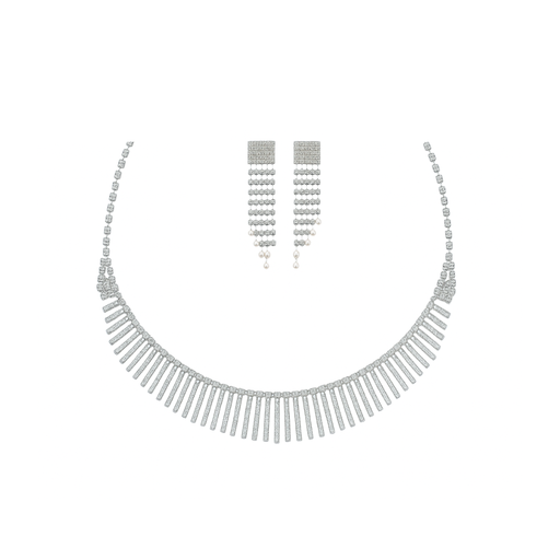 [50926] SET COLLAR + AROS STRASS COLGANTE