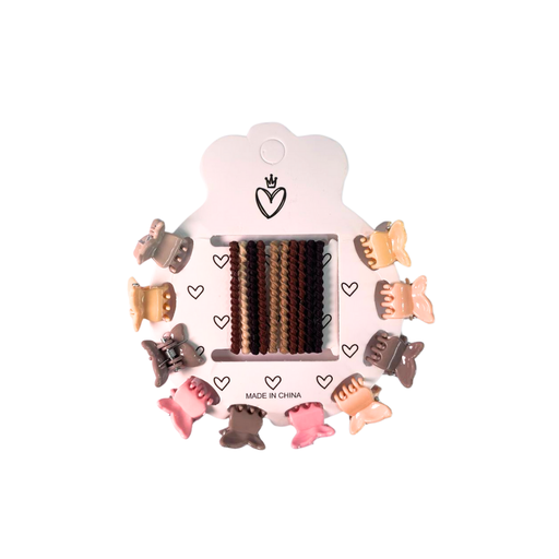 [50981] SET DE PELO COLOR NUDE MARIPOSA