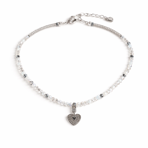 [51345] COLLAR CON CANUTILLOS Y DIJE CORAZON