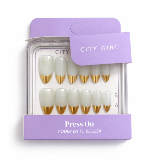 [51484] UÑAS PRESS ON ALMENDRA FRANCESITA