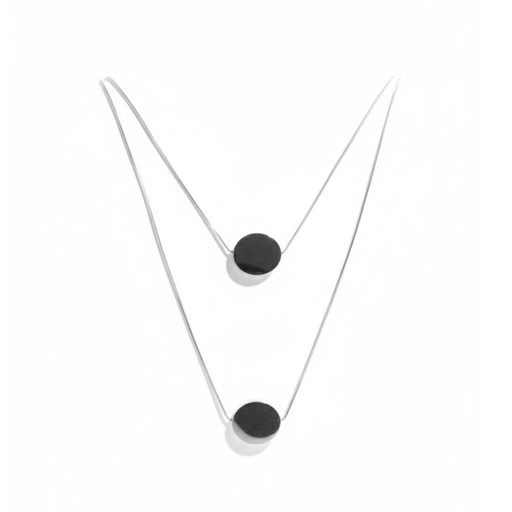 COLLAR CADENA DOBLE DIJE REDONDO