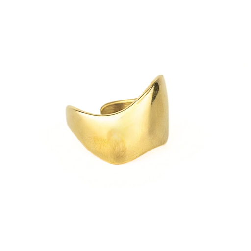 [51586] ANILLO INFLADO DORADO ABSTRACTO
