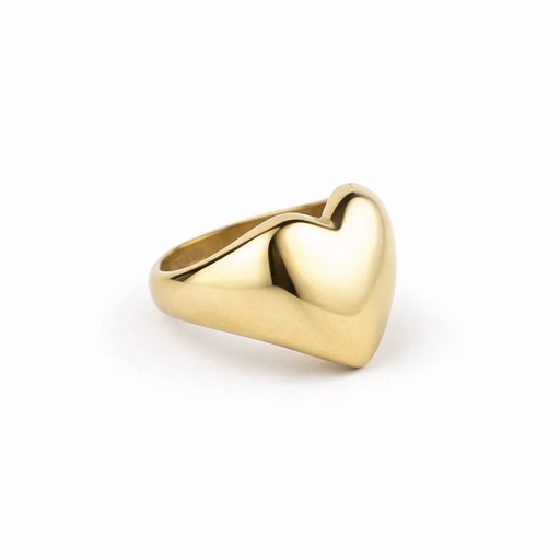 [51591] ANILLO INFLADO DORADO DE CORAZON
