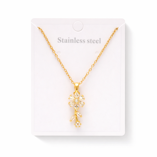 [51847] CADENA DIJE FLOR ACERO QUIRURGICO