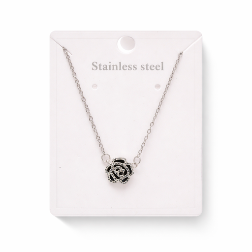 CADENA DIJE FLOR ACERO QUIRURGICO