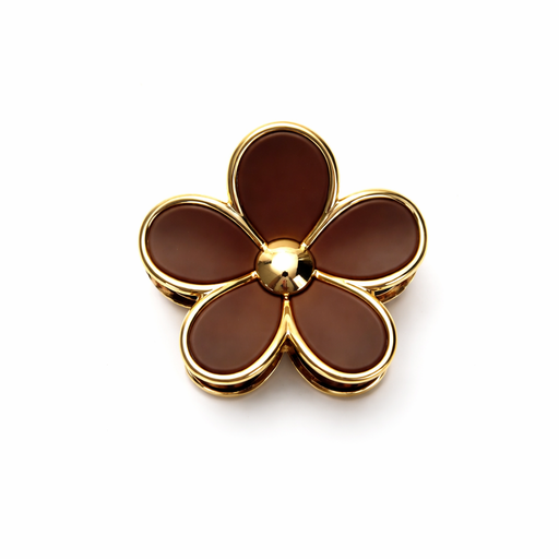 BROCHE PINZA FLOR COLOR LISO