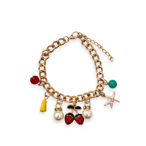 [52194] PULSERA DORADA DIJE MULTICHARM