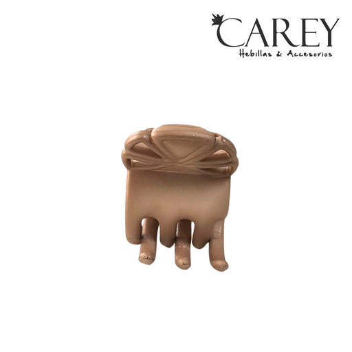 [52240] BROCHE PINZA MEDIANA 3 DIENTES OPACA CAREY