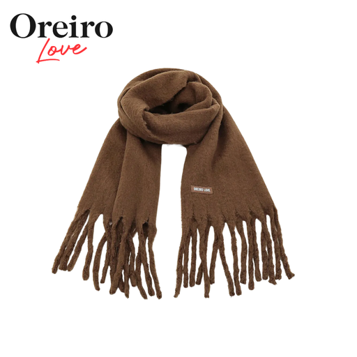 BUFANDA CON FLECOS LISO OREIRO LOVE