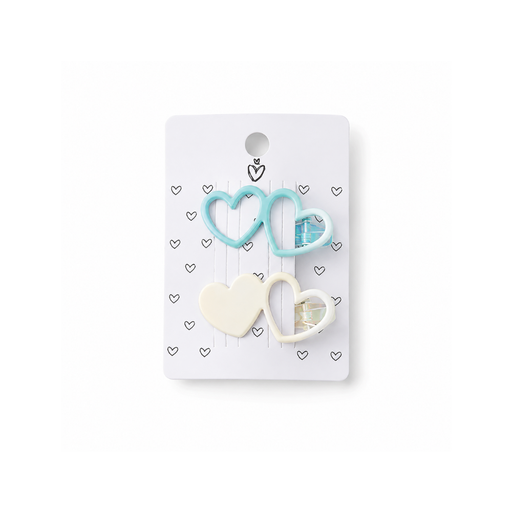 [52626] SET HEBILLAS X2 DOBLE CORAZON