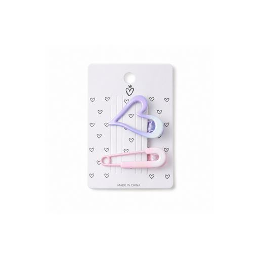 [52627] SET HEBILLAS X2 COLOR PASTEL CORAZON