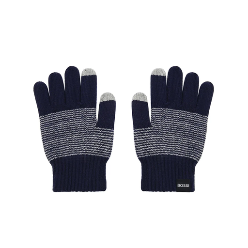 [52715] GUANTES TOUCH RAYADOS APLIQUE BOSSI
