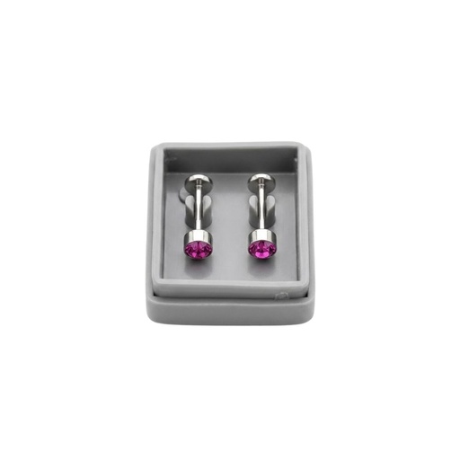 [52898] AROS ABRIDORES ACERO STRAS CRISTAL ROSA