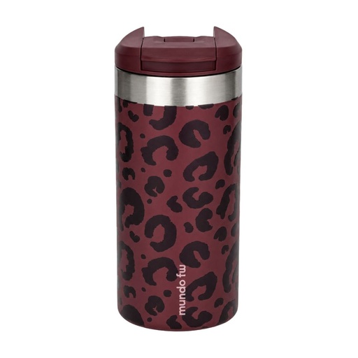 [53013] VASO DE CAFÉ TÉRMICO LÍNEA MALBEC LEOPARDO