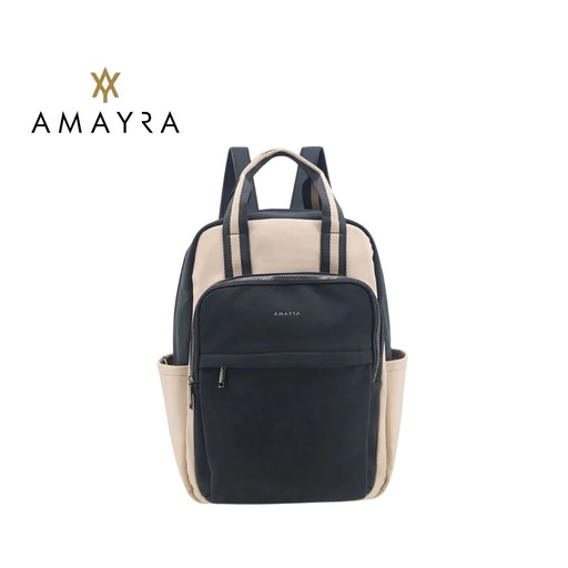 MOCHILA COMBINADA DISEÑO BICOLOR CON BOLSILLOS ORGANIZADORES AMAYRA