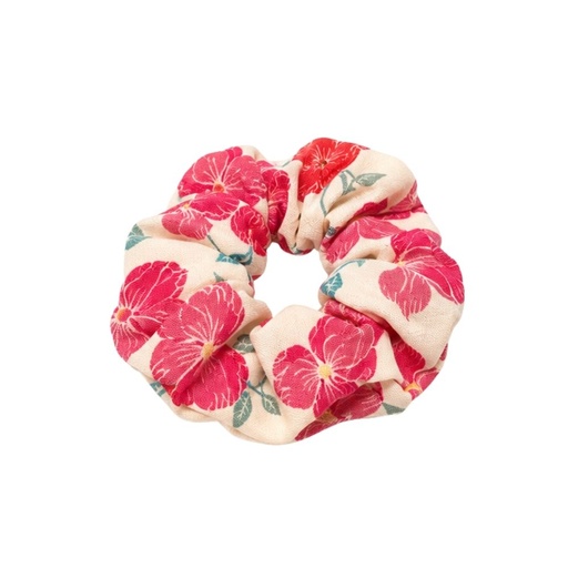 [53128] COLITA SCRUNCHIE TEXTIL ESTAMPADA DISEÑO FLORES