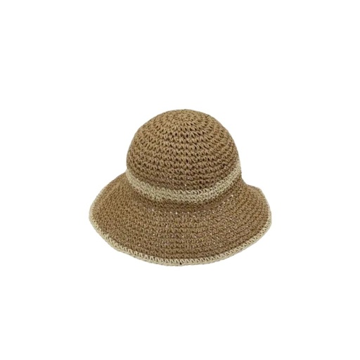 [53344] SOMBRERO PILUSO CROCHET DE RAFIA CON FRANJA TRENDY